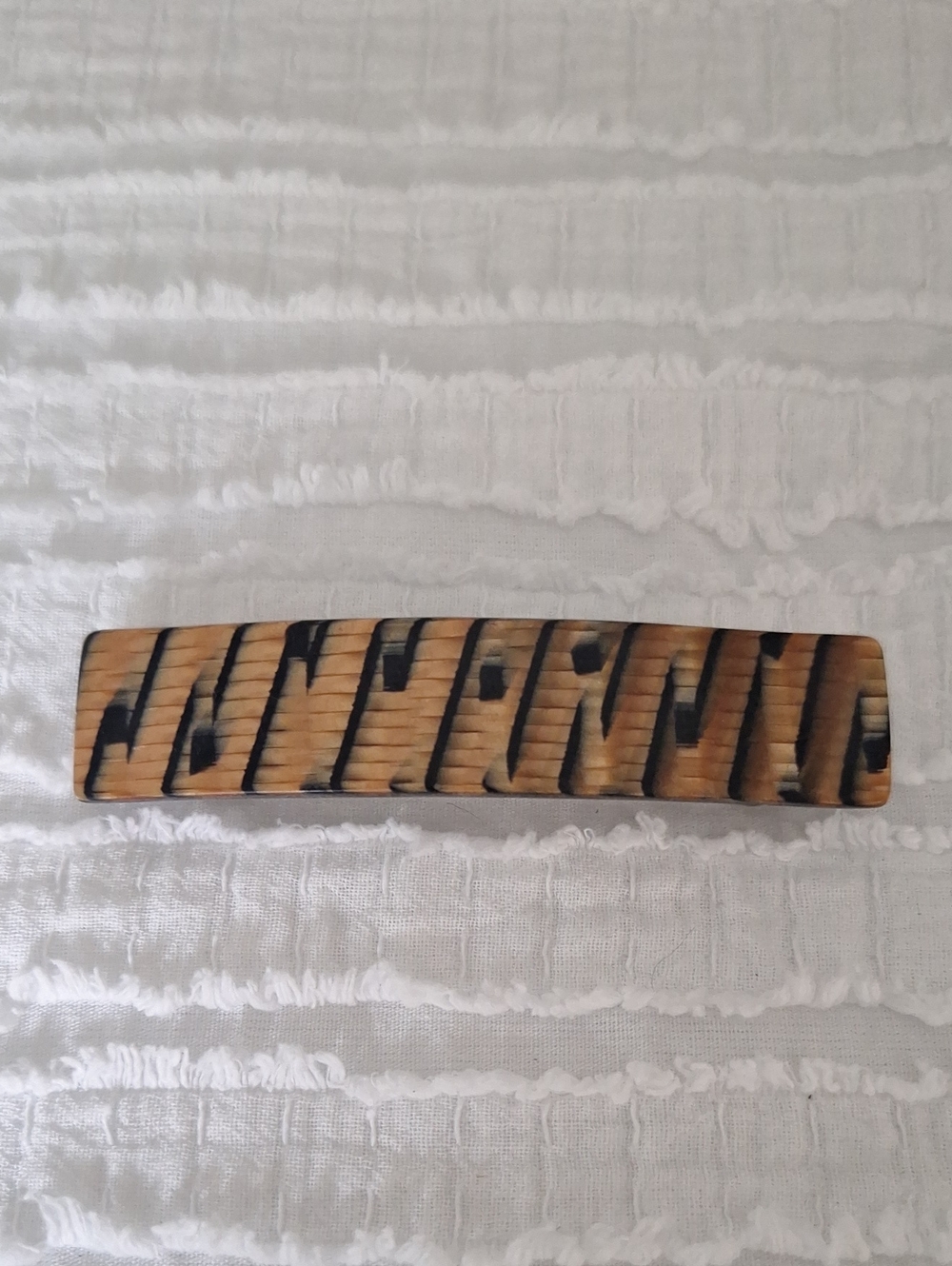 Vintage Barrette Tiger Stripe / Faux Tortoise Pattern